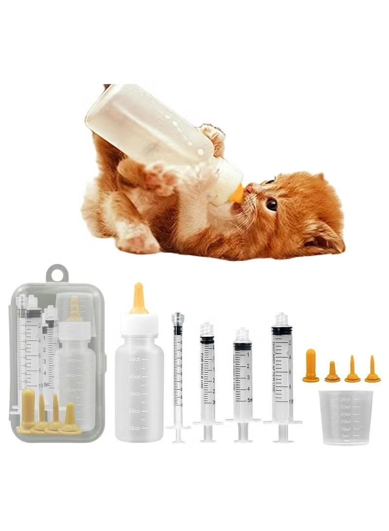 Pet Feeding Syringe Set with Pacifier, Silicone Feeding Tool for Kittens, Newborn Cats, Dogs, Small Animals, Rabbits, Feeding Syringes, Liquid Syringes, Kitten Feeding Products, Replacement Nipples for Rabbits, Small Animals, Squirrels, Mini Cat Bottles - Image 1