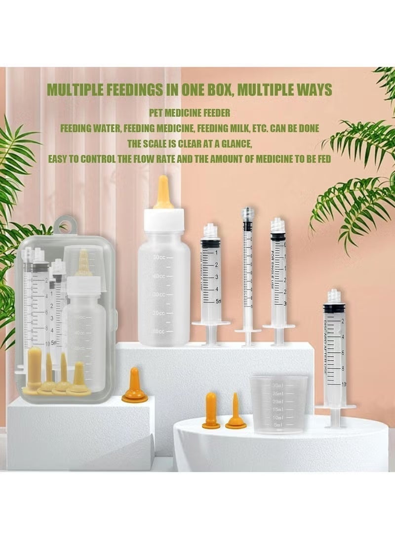 Pet Feeding Syringe Set with Pacifier, Silicone Feeding Tool for Kittens, Newborn Cats, Dogs, Small Animals, Rabbits, Feeding Syringes, Liquid Syringes, Kitten Feeding Products, Replacement Nipples for Rabbits, Small Animals, Squirrels, Mini Cat Bottles - Image 2