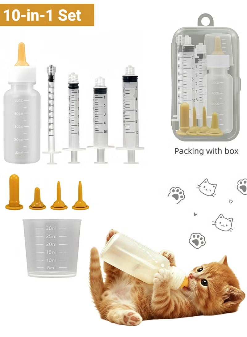 Pet Feeding Syringe Set with Pacifier, Silicone Feeding Tool for Kittens, Newborn Cats, Dogs, Small Animals, Rabbits, Feeding Syringes, Liquid Syringes, Kitten Feeding Products, Replacement Nipples for Rabbits, Small Animals, Squirrels, Mini Cat Bottles - Image 1