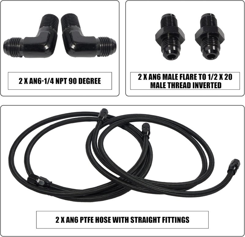 YESHMA 6AN PTFE Hose 7FT Transmission Cooler Lines with Fittings for 4L60 700R4 TH350 TH400 - Image 5