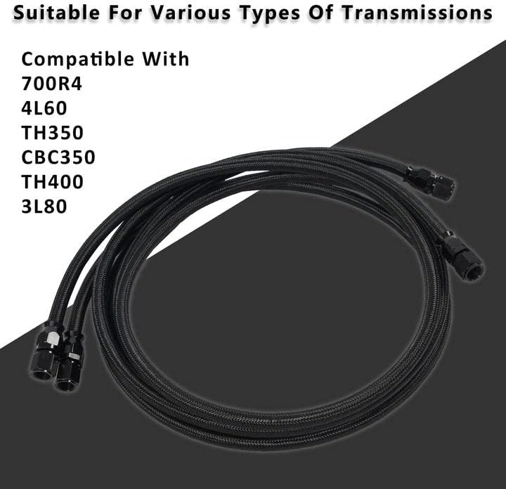 YESHMA 6AN PTFE Hose 7FT Transmission Cooler Lines with Fittings for 4L60 700R4 TH350 TH400 - Image 2