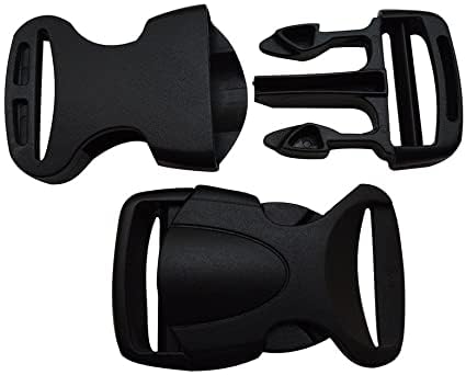 Packard Side Release Buckles Clips, Tri-Glide Slides and Ladder Lock with 5mt 1in wide Nylon Webbing Strap for Backpack Repairing, Luggage Fastening Strap, Pet Collar Making and More DIY Projects (Black) - Image 2