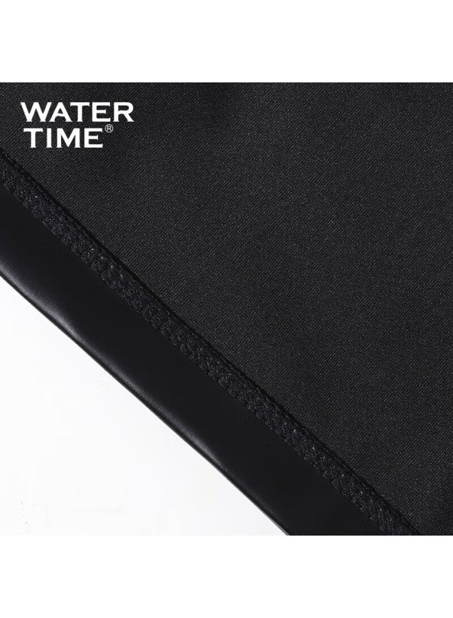 Watertime/shuichuan Swimming Cap For Men And Women, Non-constricting Waterproof Swim Cap With Ear Protection, Professional Pu Cap, Black With Silver Logo - Image 3