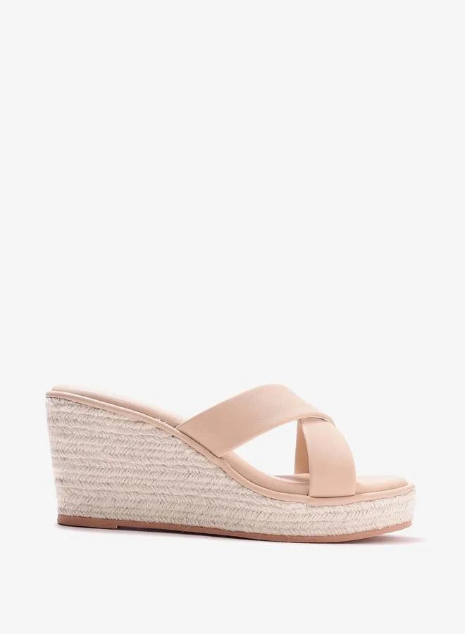 حكايات الأزواج صندل اسبادريل بكعب ويدج وسيور متقاطعة