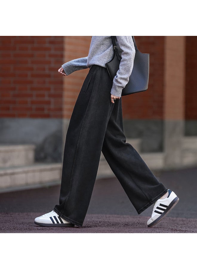 Dme 【mumian New Cotton】25 Winter Elastic Waist Loose Straight-leg Pants Slimming Pee Casual Pants For Women High-end Feel - Image 2