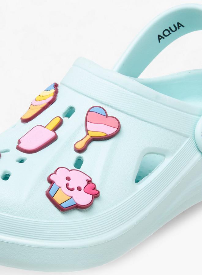 Aqua Girls Jibbitz Accent Clogs - Image 4