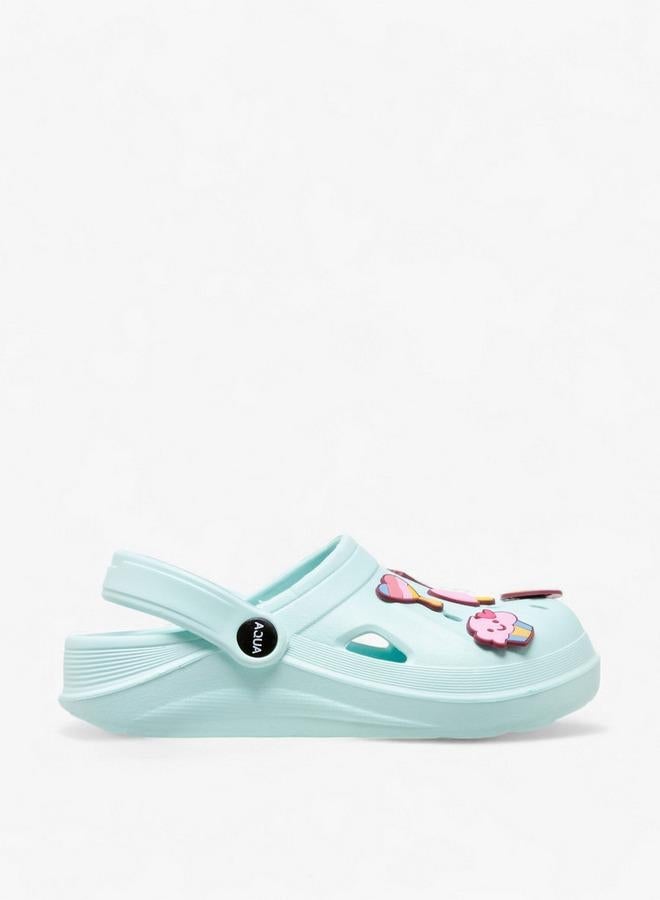 Aqua Girls Jibbitz Accent Clogs - Image 1