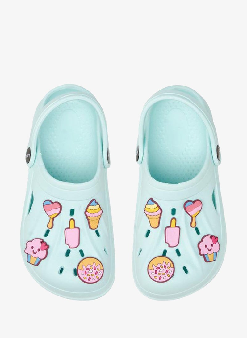 Aqua Girls Jibbitz Accent Clogs - Image 1