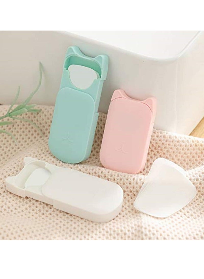 Generic 12-Box Antibacterial Soap Paper Sheets in Cute Cat Slid Case, Portable Disposable Antibacterial Nature Foaming Hand Paper Soap Sheet for Hiking, Camping, backpacking - Image 1