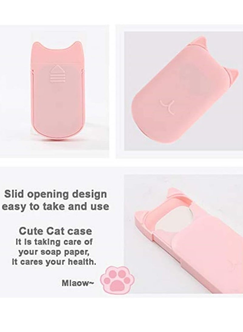 Generic 12-Box Antibacterial Soap Paper Sheets in Cute Cat Slid Case, Portable Disposable Antibacterial Nature Foaming Hand Paper Soap Sheet for Hiking, Camping, backpacking - Image 4