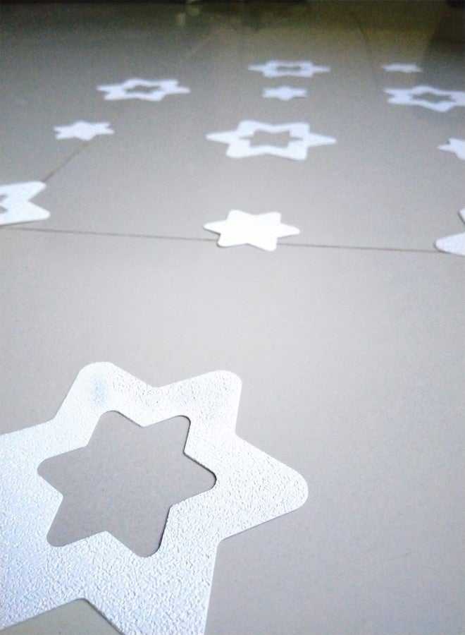 COMPAC HOME Select Safe-T-Shapes, Non Slip Shower Floor Grips, Anti Slip Bathtub Stickers, Star Shape, White, 14 Count - Image 4