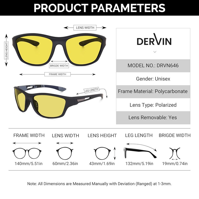Dervin UV Protected Polarized Sports Sunglasses for Men Driving Cycling Fishing Cricket Sunglasses - Image 5