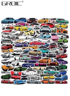 GROIC 100Pcs Car Stickers Racing Car Stickers Waterproof Stickers Sticker Toysfor Bike Water Bottles Laptop Refrigerator Cup Luggage Computer Mobile Phone Skateboard  - Image 1