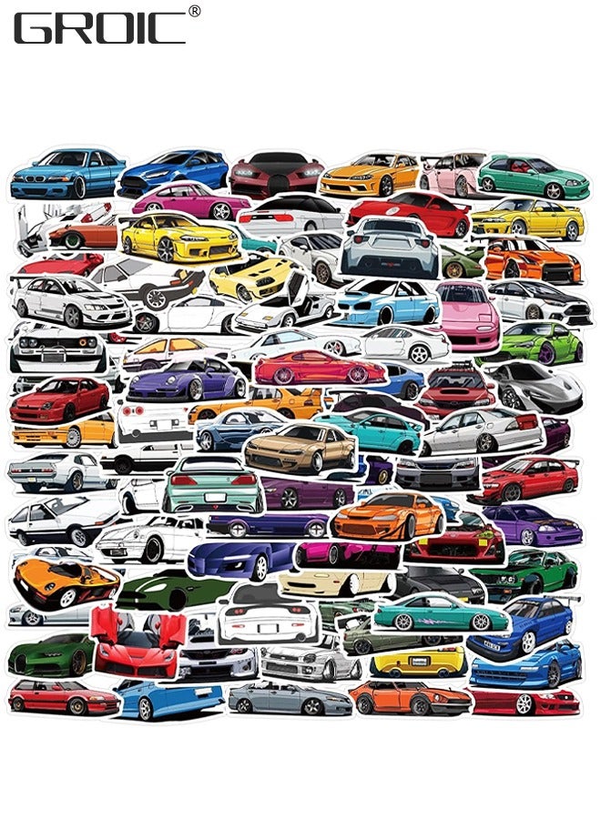 GROIC 100Pcs Car Stickers Racing Car Stickers Waterproof Stickers Sticker Toysfor Bike Water Bottles Laptop Refrigerator Cup Luggage Computer Mobile Phone Skateboard - Image 1