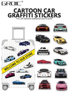 GROIC 100Pcs Car Stickers Racing Car Stickers Waterproof Stickers Sticker Toysfor Bike Water Bottles Laptop Refrigerator Cup Luggage Computer Mobile Phone Skateboard  - Image 2