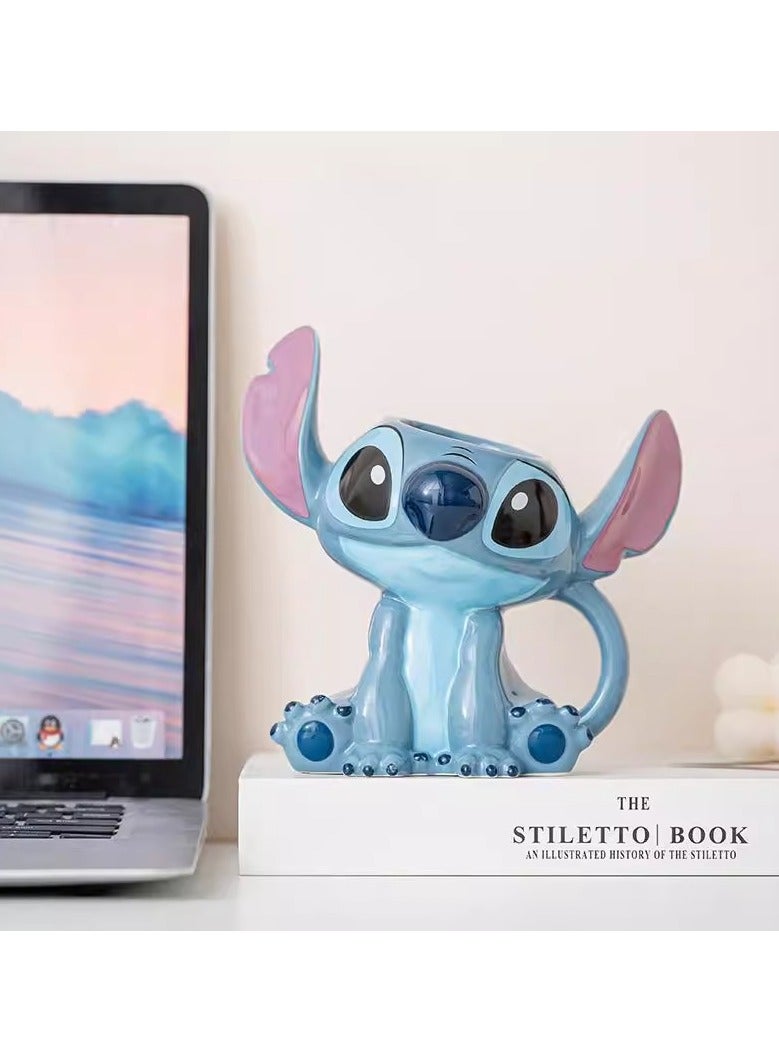 general Stitch 3D three-dimensional ceramic water cup creative fun mug Stitch cartoon mug gift full of childlike innocence and fun - Image 2