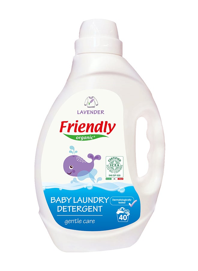 FRIENDLY ORGANIC Friendly Organic Baby Liquid Laundry Detergent Lavender 100% Organic Fragrance Free 2 litre - Laundry Detergent for Baby's Delicate Cloths, Blankets and Towels  - Image 1