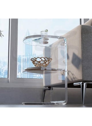 Horoof Home® Transparent Acrylic Side Table with Semi-Circular Design - 60x40x40 cm - pzsku/Z93C33AE44F62D7973FC0Z/45/1747046487/a8b87379-1b74-4dbc-b68c-fef9a29b5064