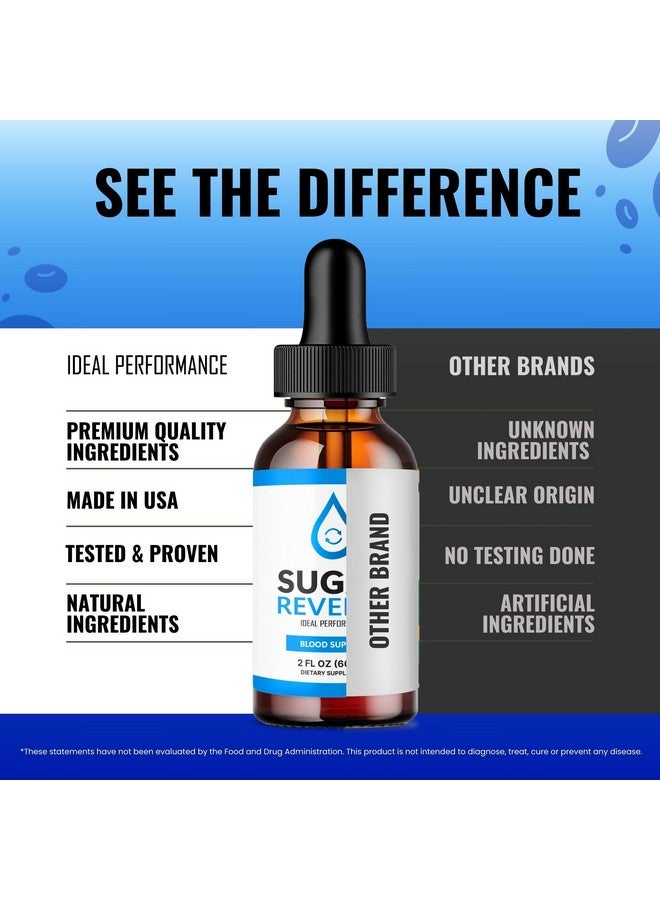 IDEAL PERFORMANCE قطرات سكر ريفيرس، مكمل سكر ريفيرس السائل، صيغة متقدمة لمكمل الفيتامينات - أقصى قوة، صيغة سكر ريفيرس السائلة الرسمية، مراجعات قطرات سكر ريفيرس (عبوتين)  - Image 4