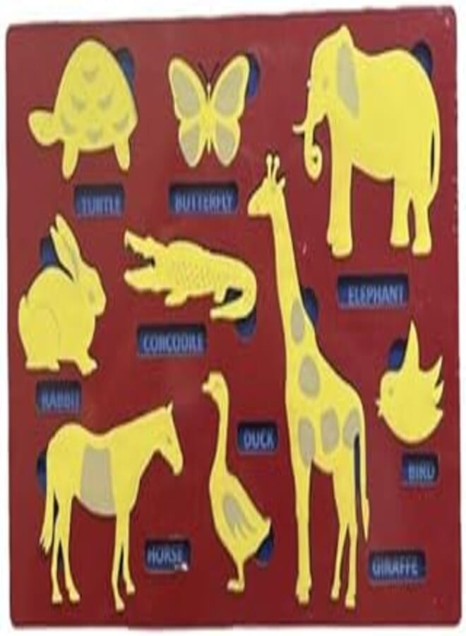 Wooden Puzzles, Colorful Wild Animal Puzzles For Kids