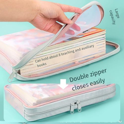 Swilak A4 Mesh Zipper File Folder Organizer with 3-Layer Separation – Dustproof Document Bag with Label Pocket, Lightweight Portable Pouch for Office, School, Students (Random Color Set of 2) - Image 5