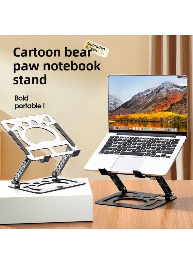 Laptop Stand Metal Tablet Support Stand Portable Lifting Height Increasing Desktop Office Adjustable Multifunctional-Color:Carbon Steel Haoyue Silver Computer Stand [bold And Thickened Version) Ins Sticker  - Image 3