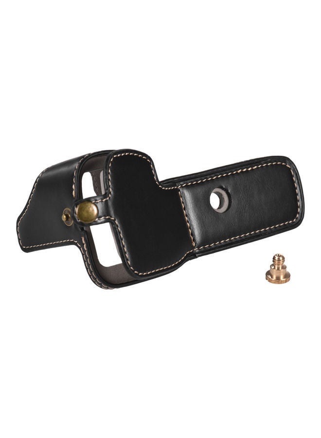 NIBEMINENT Premium PU Leather Camera Half Case Black  - Image 4