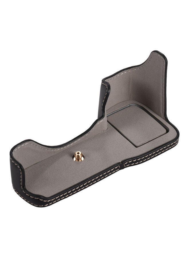 NIBEMINENT Premium PU Leather Camera Half Case Black  - Image 5