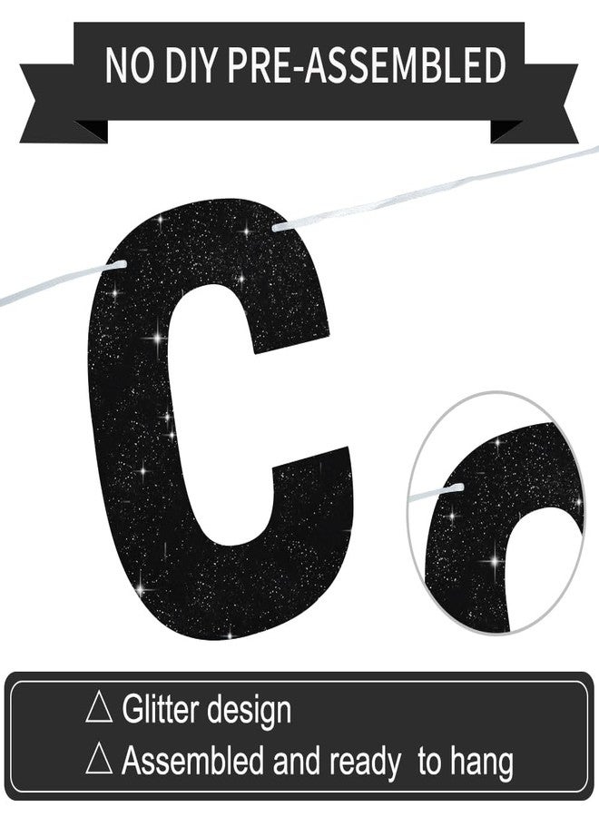BEISHIDA Black CONGRATS GRAD Glitter Banner(NO-DIY),2026 Glitter Graduation Banners Party Decorations, Grad Congrats Class of 2026 Party Supplies,Garland for Congratulation Graduation Decor - Image 3