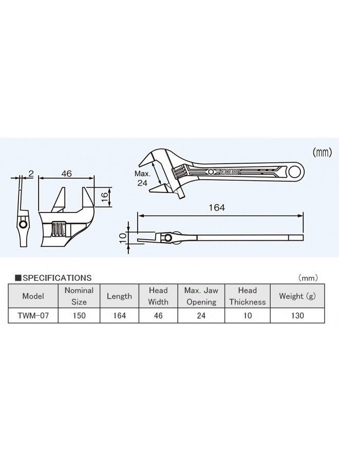 Smart' Adjustable Spanner with ultra slim thin jaws (just 2mm thick) for BNC nut, cone spanner, chair castors, volume pot nut etc. Engineer twm-07 - pzsku/Z93C35713F15D38A8A399Z/45/_/1731077960/928bf464-ecf9-4377-b29c-ff03bd44336a