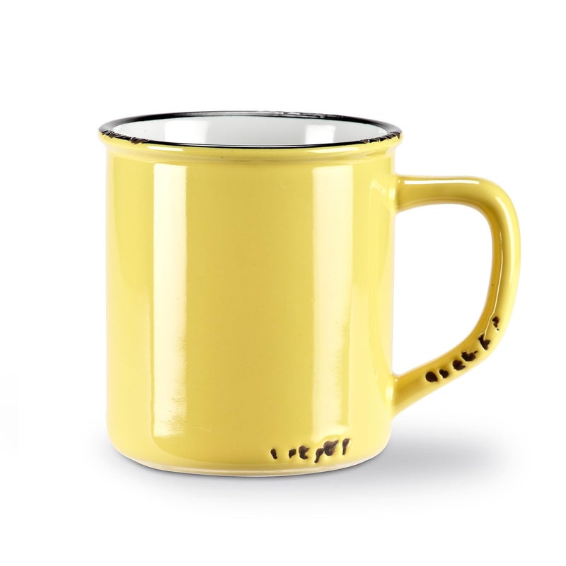 Abbott Collection Enamel Look Stoneware Mug Yellow