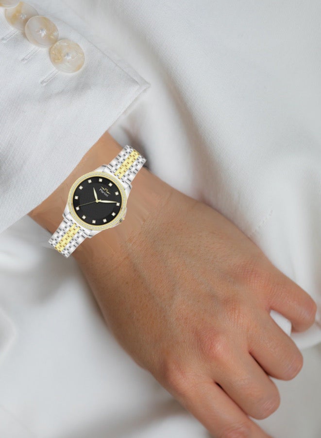 MARTINI Embellished Round Black Dial Analog Watch - Image 4