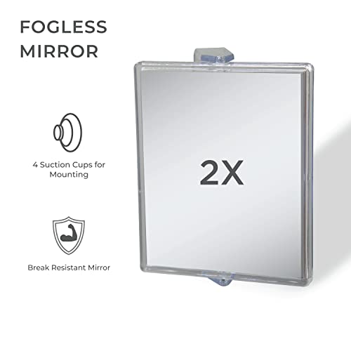 Zadro 2X Mag Z Fogless Swivel Shower Mirror with Dual Suction Cup, 6-Inch,Clear Acrylic,7" x 5.75" / 2X,ZM05 - Image 2