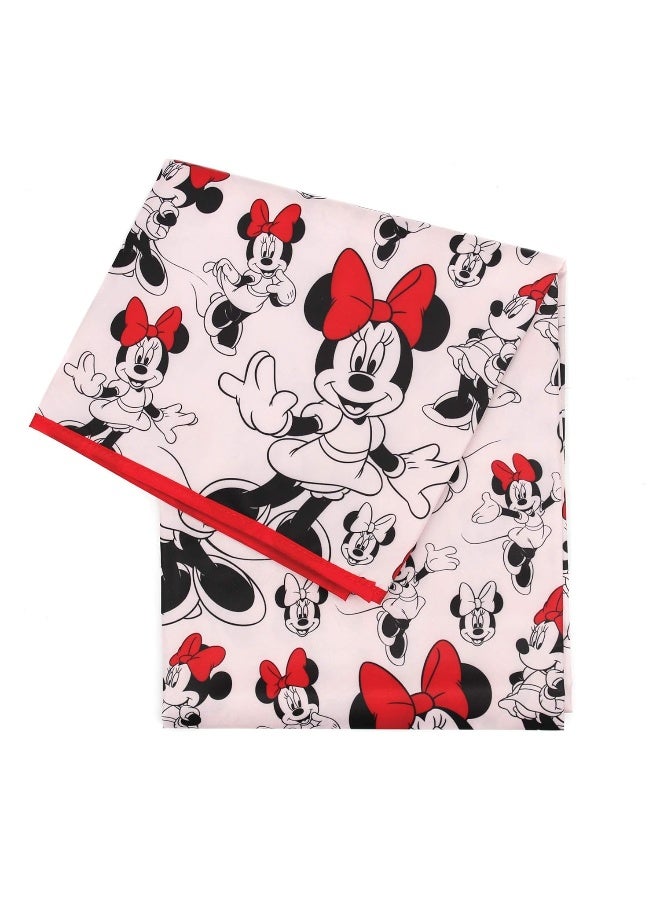 Bumkins Disney Baby Splat Mat for Under High Chair, Babies Toddlers Eating Mess Mat, Waterproof Reusable Cloth for Arts and Crafts, Play Mat for Kids, Floor or Table, Fabric 42inx42in, Minnie Mouse - Image 1