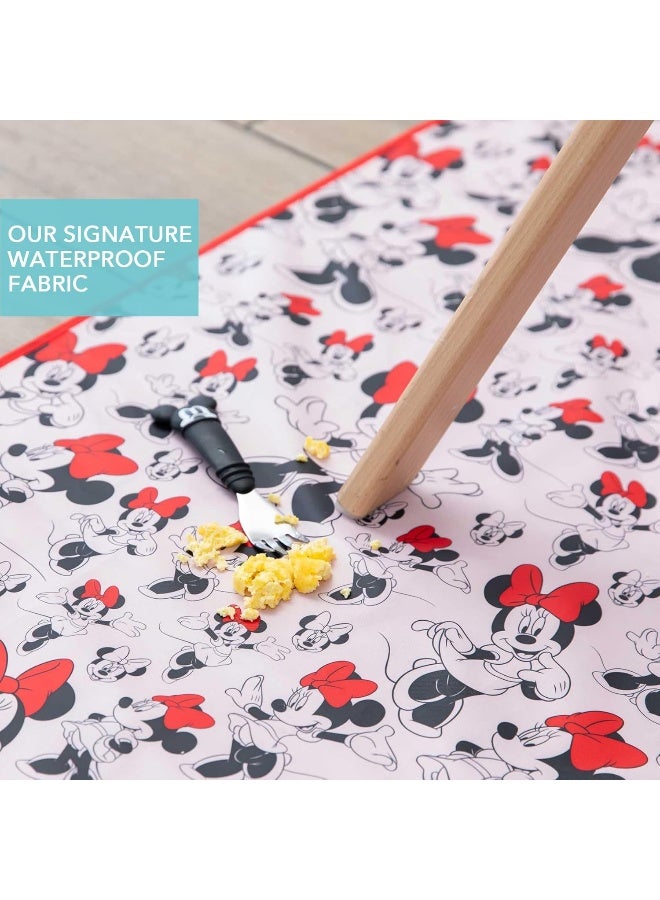 Bumkins Disney Baby Splat Mat for Under High Chair, Babies Toddlers Eating Mess Mat, Waterproof Reusable Cloth for Arts and Crafts, Play Mat for Kids, Floor or Table, Fabric 42inx42in, Minnie Mouse - Image 3
