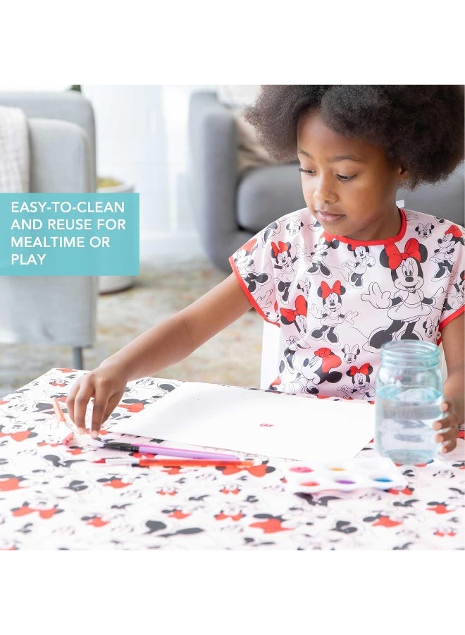 Bumkins Disney Baby Splat Mat for Under High Chair, Babies Toddlers Eating Mess Mat, Waterproof Reusable Cloth for Arts and Crafts, Play Mat for Kids, Floor or Table, Fabric 42inx42in, Minnie Mouse - Image 4