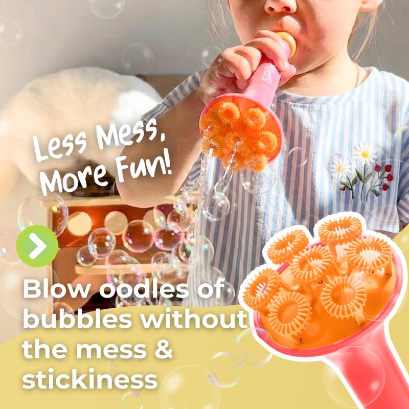 Spike Innobaby Spike Bubble Blower with Mess Free Botanical Bubbles and Dipping Tray - Pink Color - Magic Wand Blows Oodles of Bubbles Without The Mess - Recommended for Speech, Visual & Motor Development - Image 2