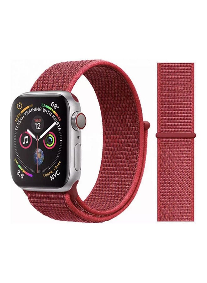 NIBEMINENT Nylon Loop Band For Apple Watch Series 5 Dark Red