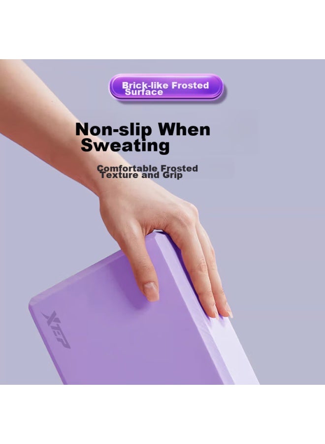 XTEP Xtep Yoga Block, Dance Practice Block, For Children And Adults, High-density Eva Foam Block For Leg Stretching, Specialized For Yoga Studios, Dance Foam Block, 2 Purple - Image 4
