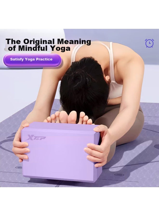 XTEP Xtep Yoga Block, Dance Practice Block, For Children And Adults, High-density Eva Foam Block For Leg Stretching, Specialized For Yoga Studios, Dance Foam Block, 2 Purple - Image 2