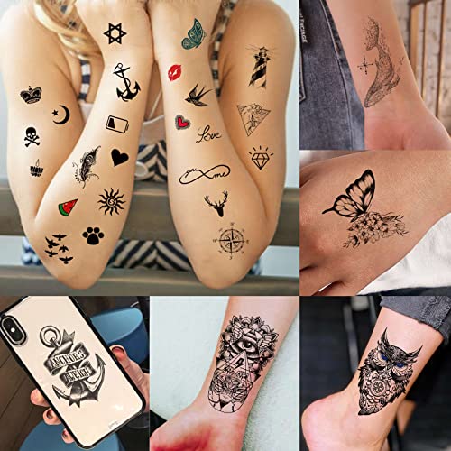 COKTAK 66 Sheets Small Black Animals Temporary Tattoos For Women Men Kids Finger Arm, Tiny Space Moon Halloween Tattoo Stickers Adults Teens Girls Boys Hands, Fake Tattoos That Look Real And Last Long - Image 4