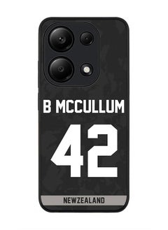 Stylizedd Rugged Black Edge Case for Xiaomi Redmi Note 13 Pro 4G / Xiaomi Poco M6 Pro 4G Case Cover- Team New zealand Brendon McCullum, Jersey No 42  - Image 1