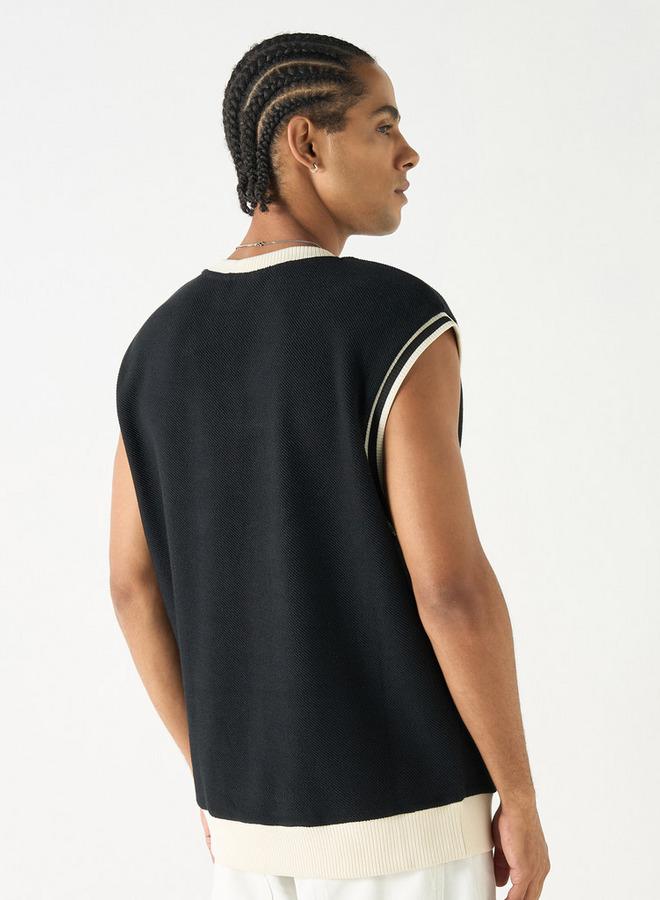 Starter Slogan Applique V-neck Sleeveless T-shirt - Image 3