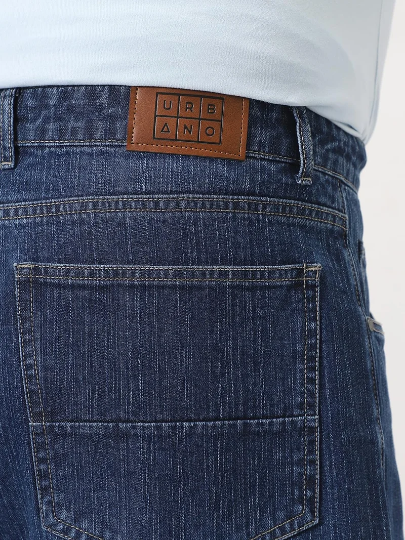 Urbano Fashion  Urbano Plus Men's Blue Loose Baggy Fit Washed Denim Jeans Non-Stretchable  | Best Price UAE