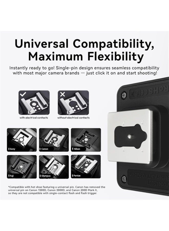 Ulanzi ULANZI SL03 Mini Camera Flash with Video Light, GN8 6500K Camera Speedlite Flashes, 90° Adjustable, 4 Power Levels (1/8~1/1), Single Contact Hot Shoe for Sony/Canon/Fuji DSLR, Black - Image 4