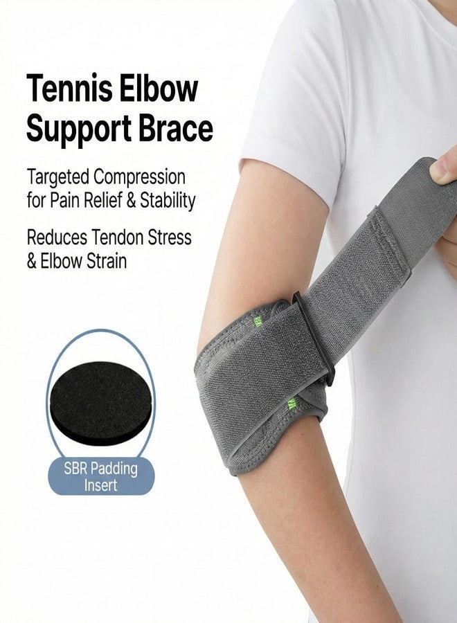 Cetaplast Tennis Elbow Support Brace | Adjustable Compression Strap for Elbow Pain, Tendonitis, Gym & Sports Use (Grey) - Image 2