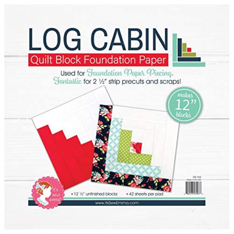 it's sew emma It's Sew Emma Quilt Block Foundation Paper - 12" Log Cabin  - Image 1