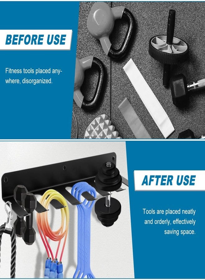 Ranjaner Gym Equipment Storage Rack, Resistance Bands Storage Hanger, Multi-Purpose Home Gym Rack Organizer Wall Mount for Barbells Jump Ropes Lifting Belt Gym Accessories - Image 5