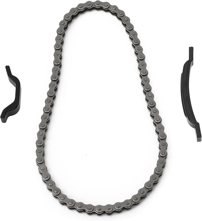 MOTOQUEEN 25H 62 Links Starter Chain with 2 Tensioner Guides for 50cc-125cc ATVs and Dirt Bikes - Image 1