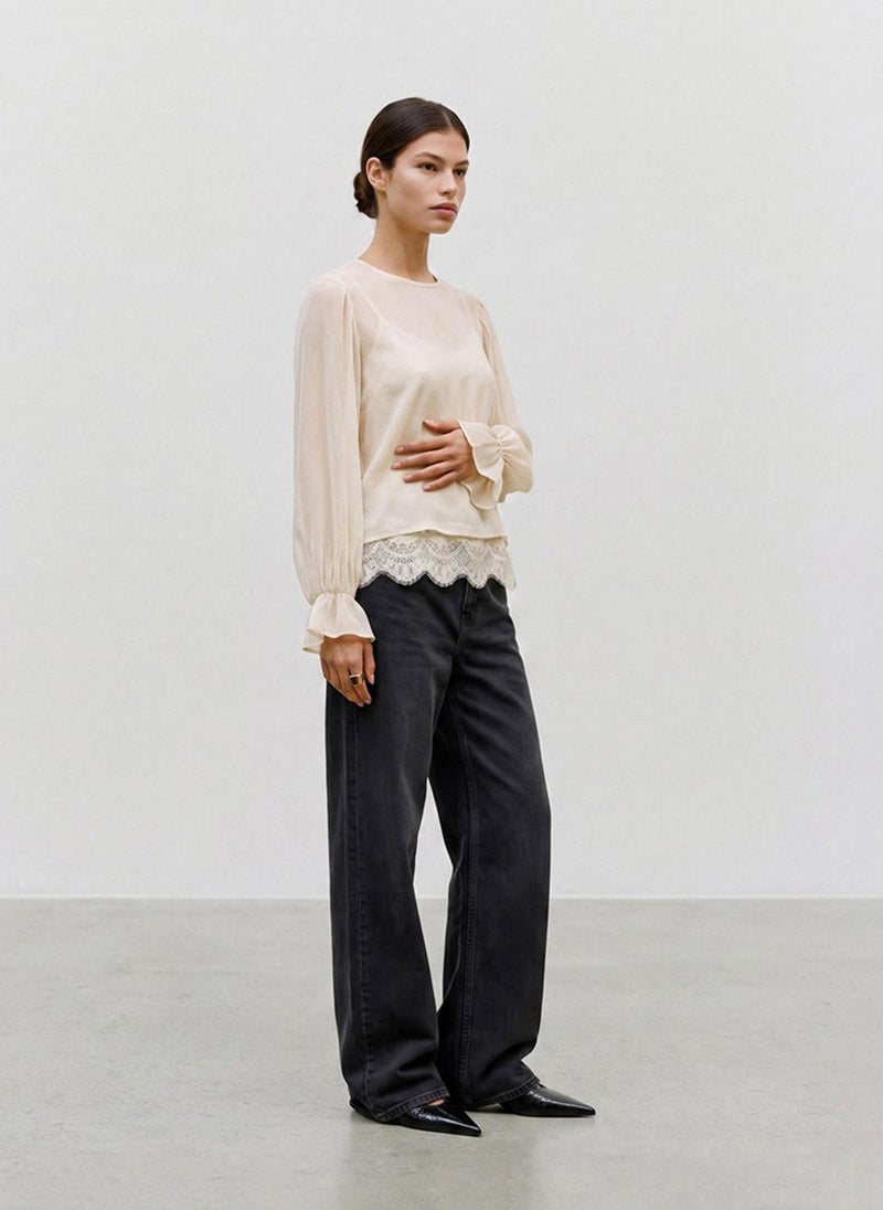 VERO MODA VMLALIE Long Sleeve Lace Top Woven - Image 2